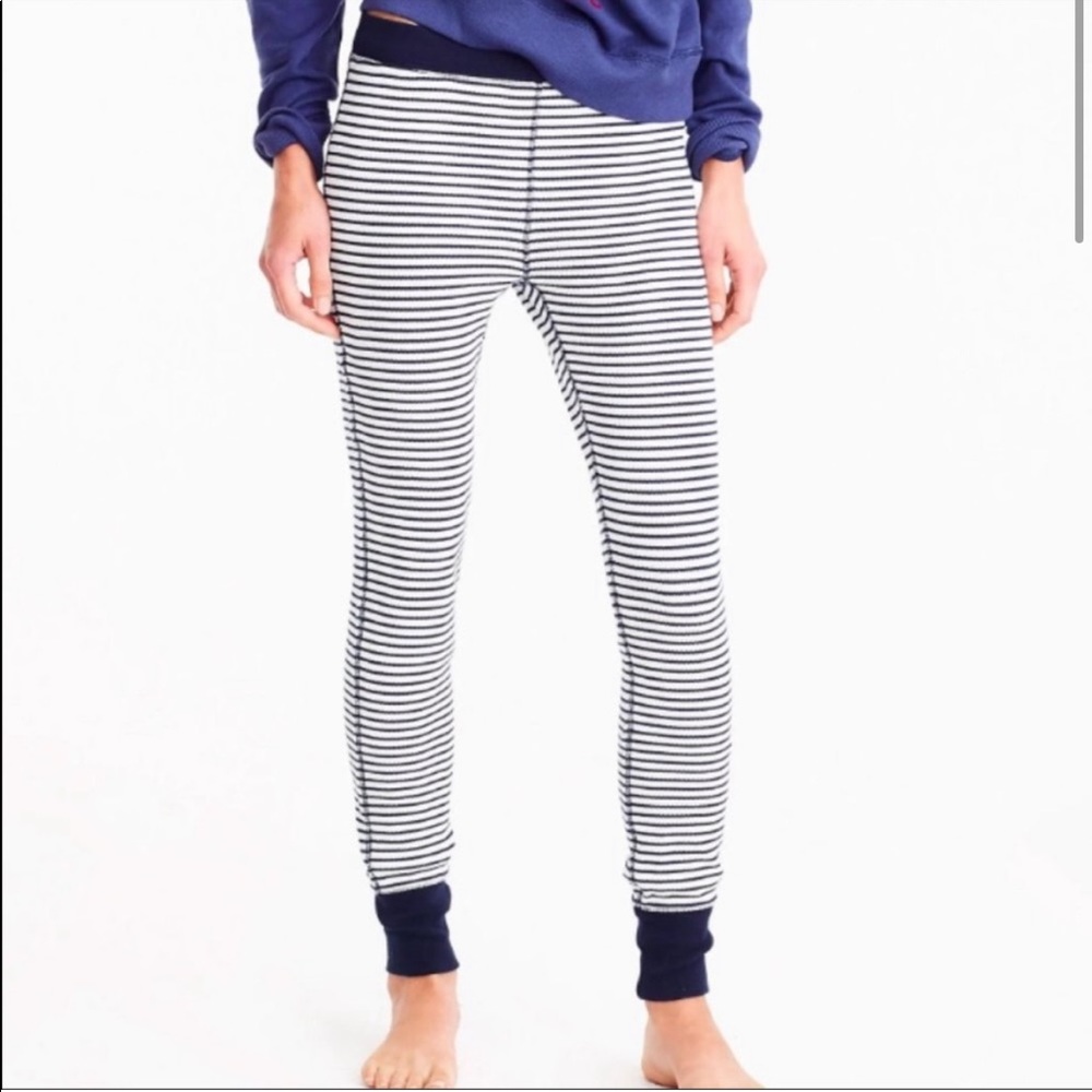 **RED & Grey**  Striped JCrew Waffle Leggings / Pajama Pants Size Small NWT